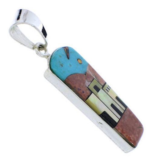 Multicolor Native American Design Silver Pendant Jewelry PX29750